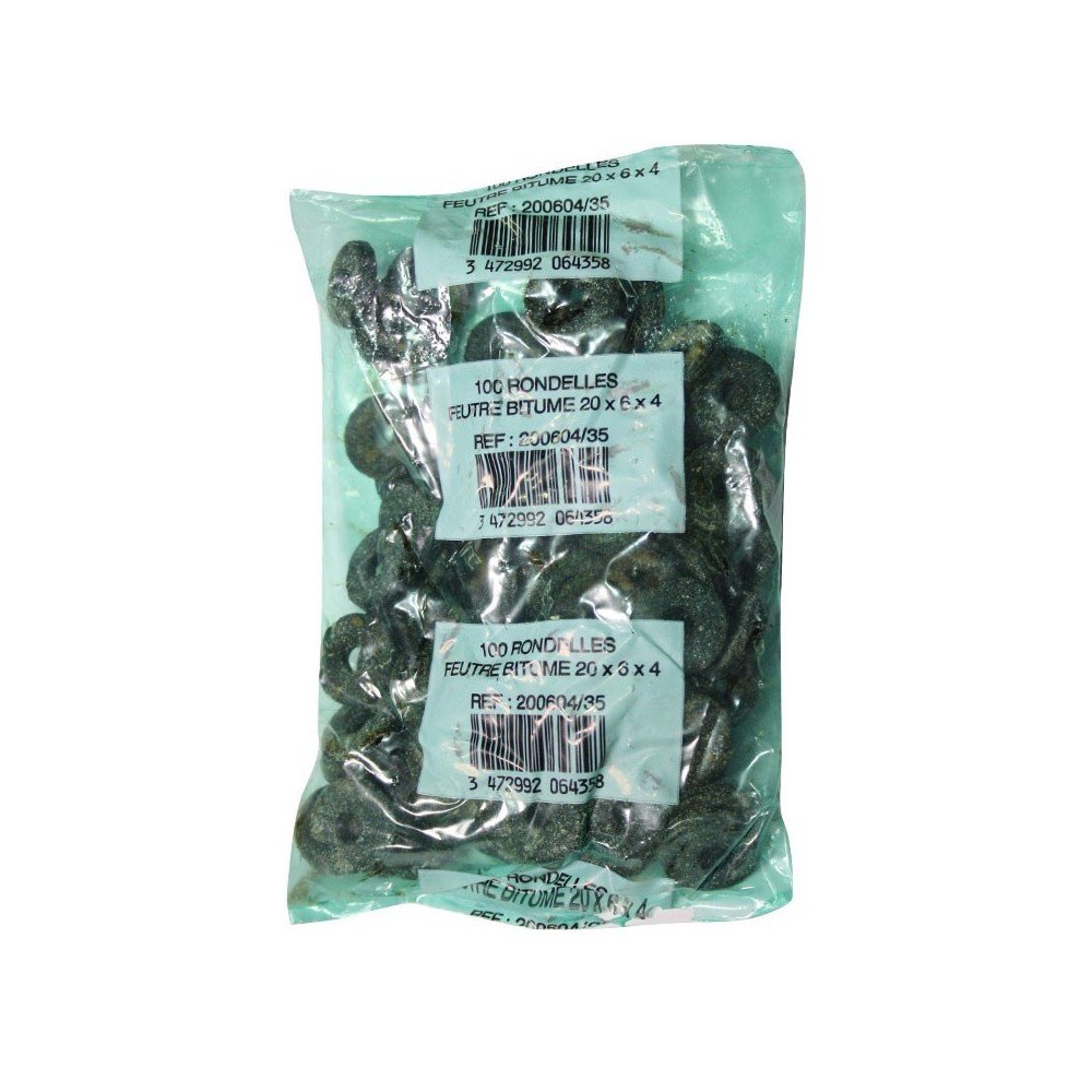 Rondelles FEUTRE BITUME (20X6X4mm)