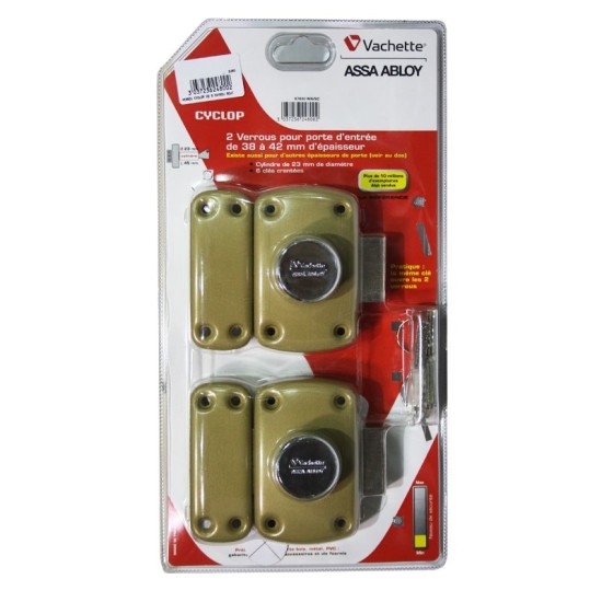 Pack de 2 verrous CYCLOP double entrée