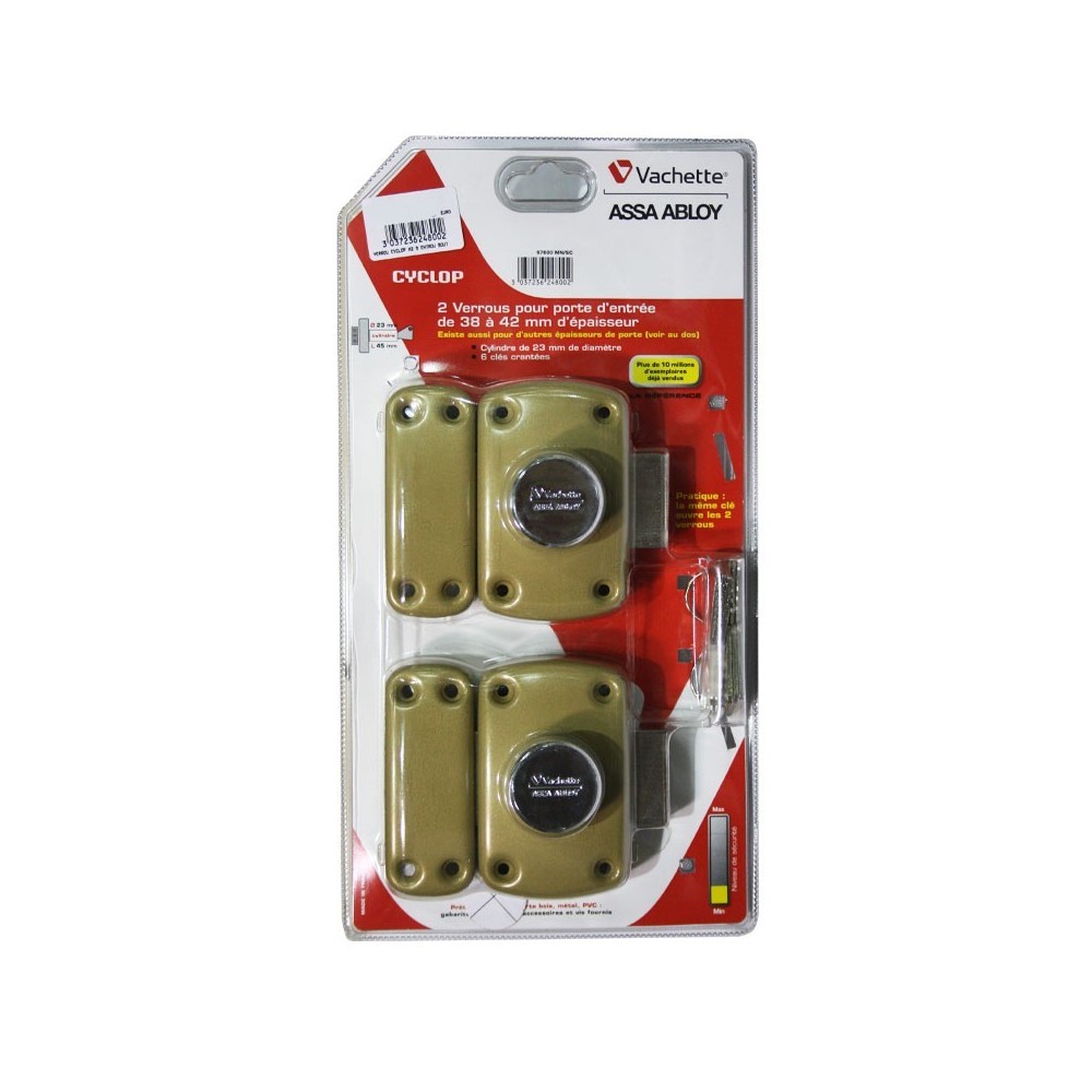 Pack de 2 verrous CYCLOP double entrée