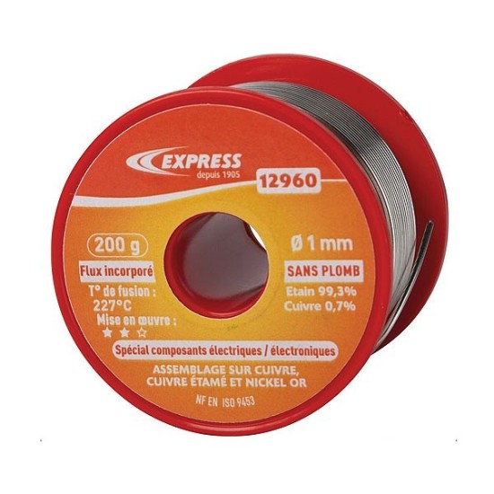 BOBINE FIL DE SOUDURE ETAIN 200G 99%