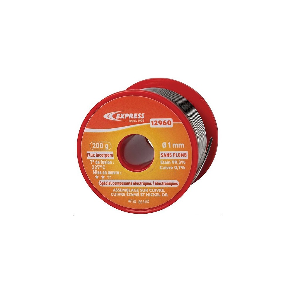BOBINE FIL DE SOUDURE ETAIN 200G 99%