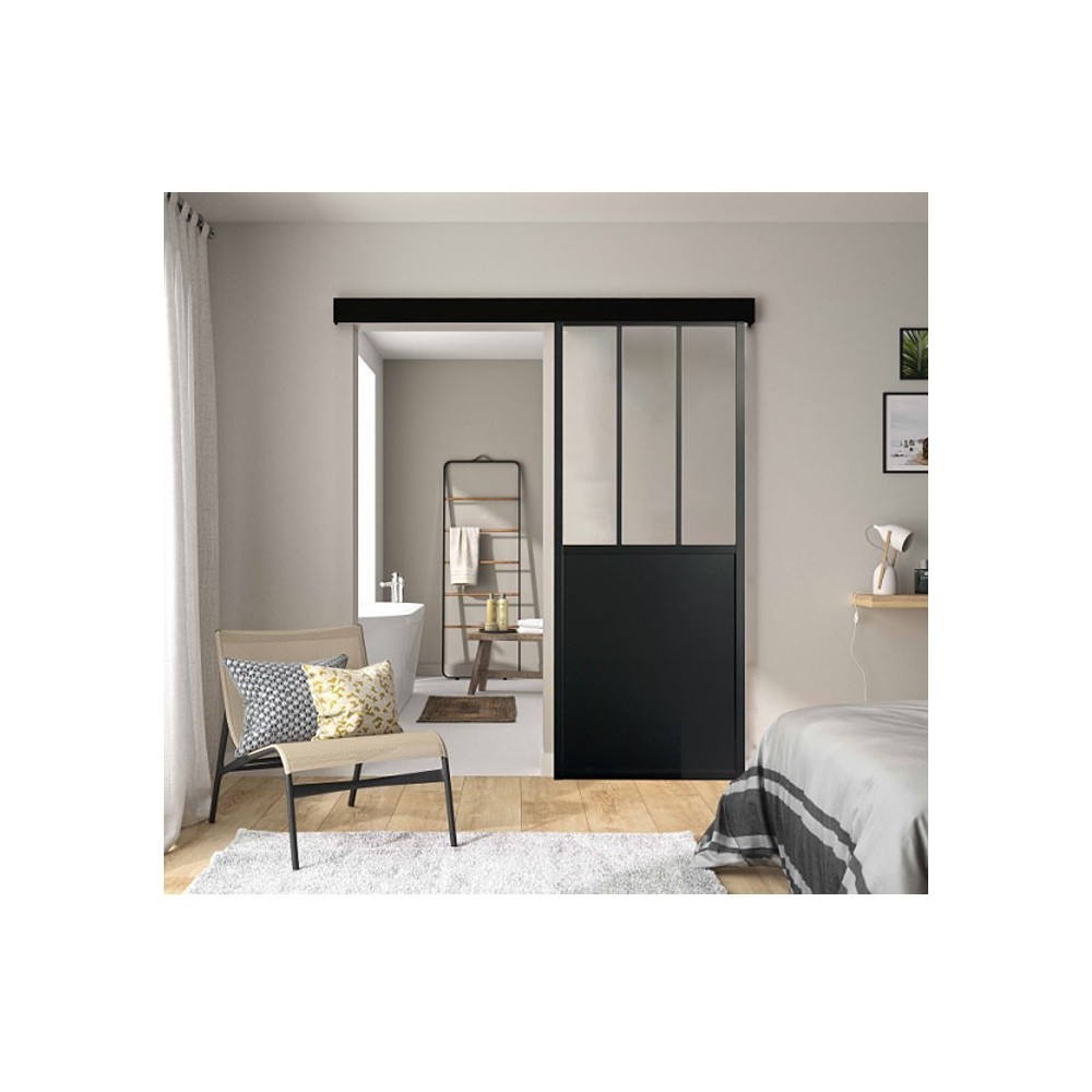 PORTE COULISSANTE EN APPLIQUE ATELIER