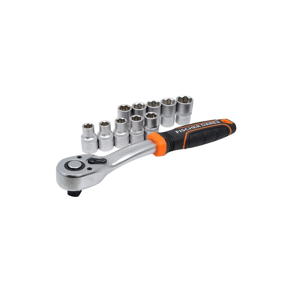 COFFRET CLE A CLIQUET 1/2P + 10 DOUILLES