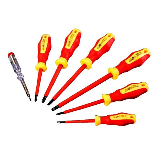 JEU DE 6 TOURNEVIS ISOLES + TESTEUR