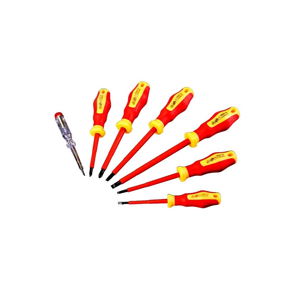 JEU DE 6 TOURNEVIS ISOLES + TESTEUR