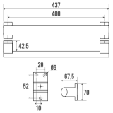 BARRE DROITE ARSIS 400MM