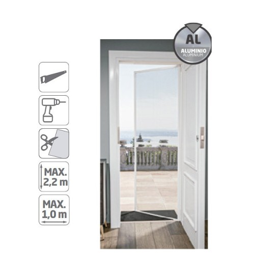 MOUSTIQUAIRE 100X220CM PORTE BATTANTE