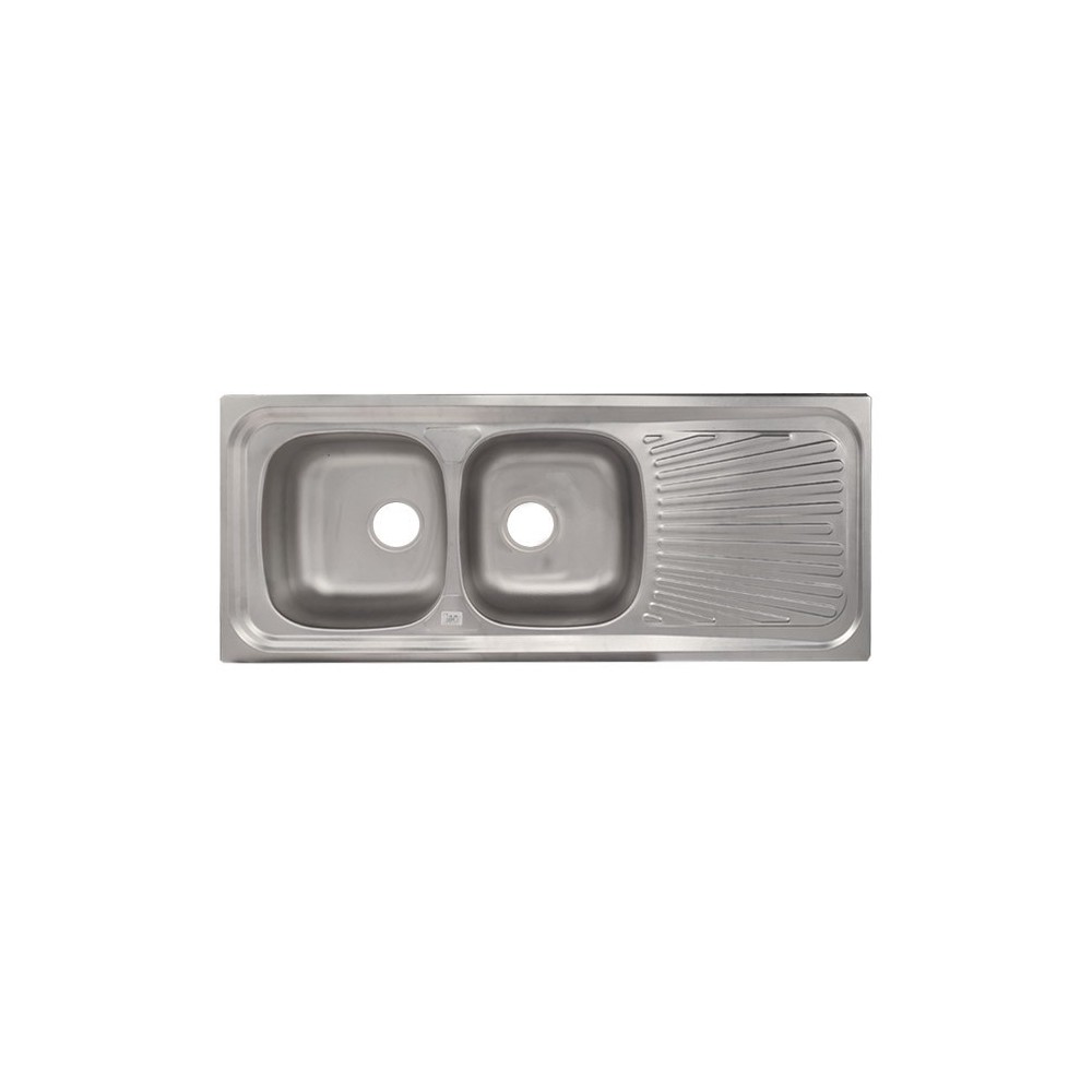Evier inox 2 bacs carrés