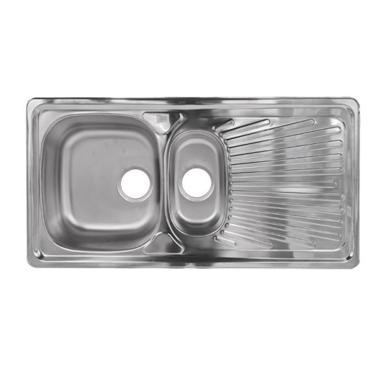 EVIER INOX 1 BAC 1/2