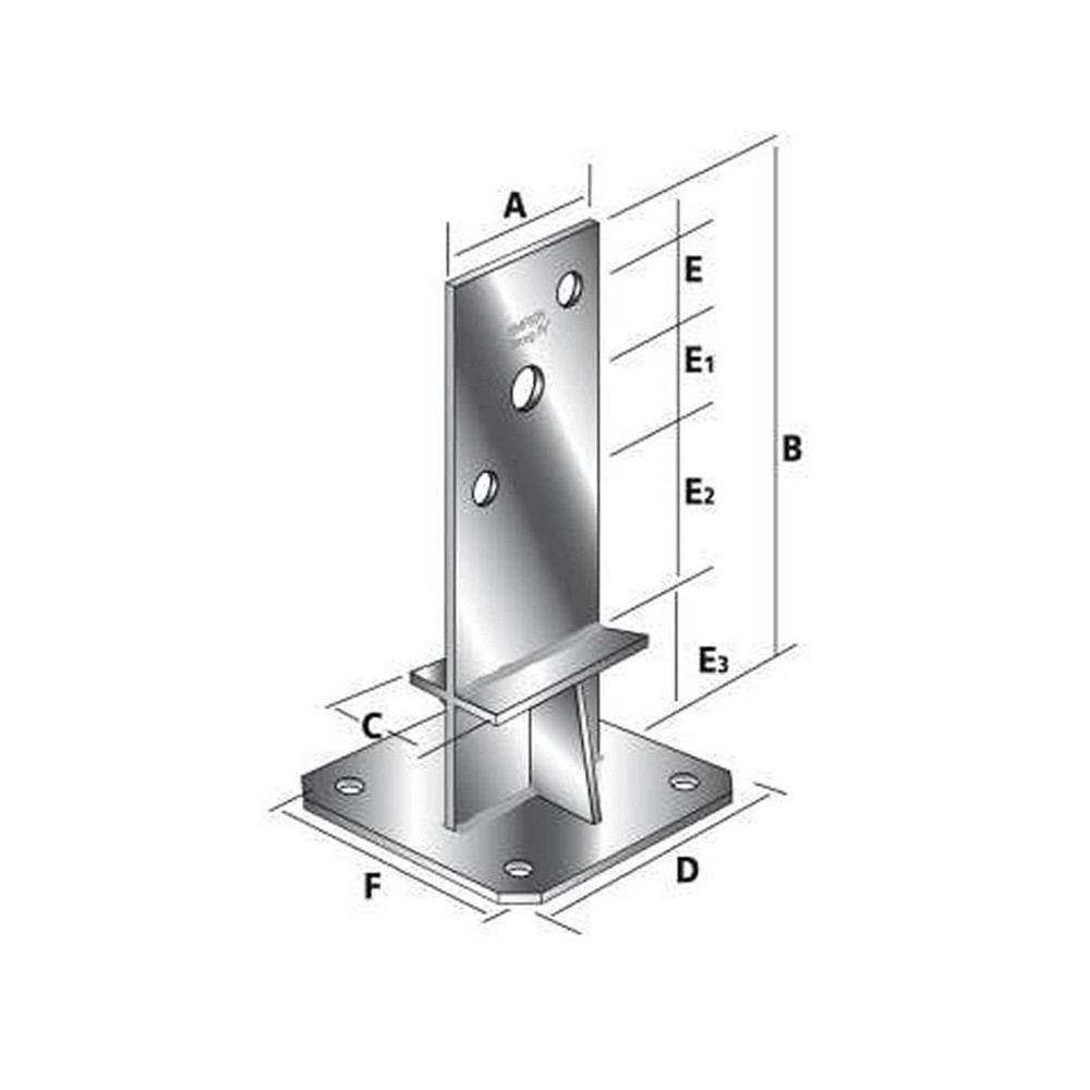 Pied de poteau INOX A2 GM