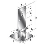 Pied de poteau INOX A2 GM