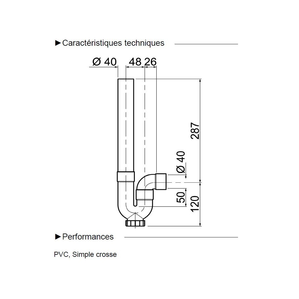 Siphon de machine à laver SP5001